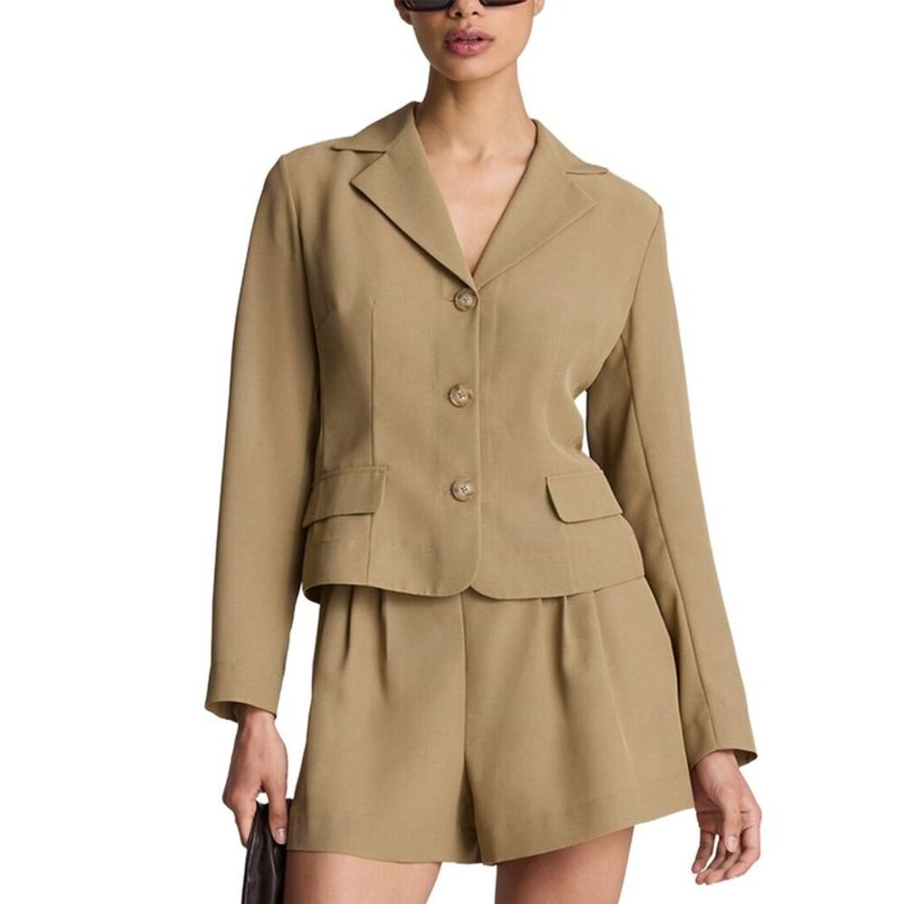Kenneth Cole Womens  Transparent Notch Collar Jacket, Green